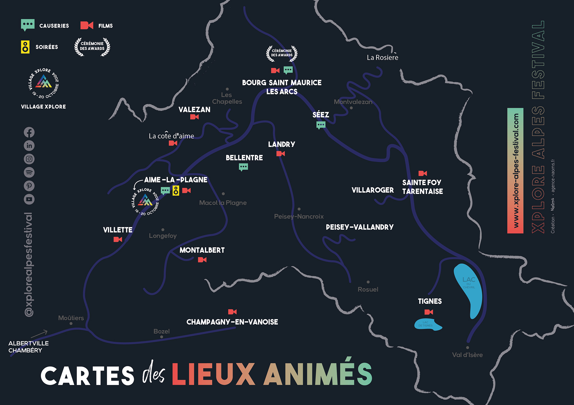 Carte des lieux animés